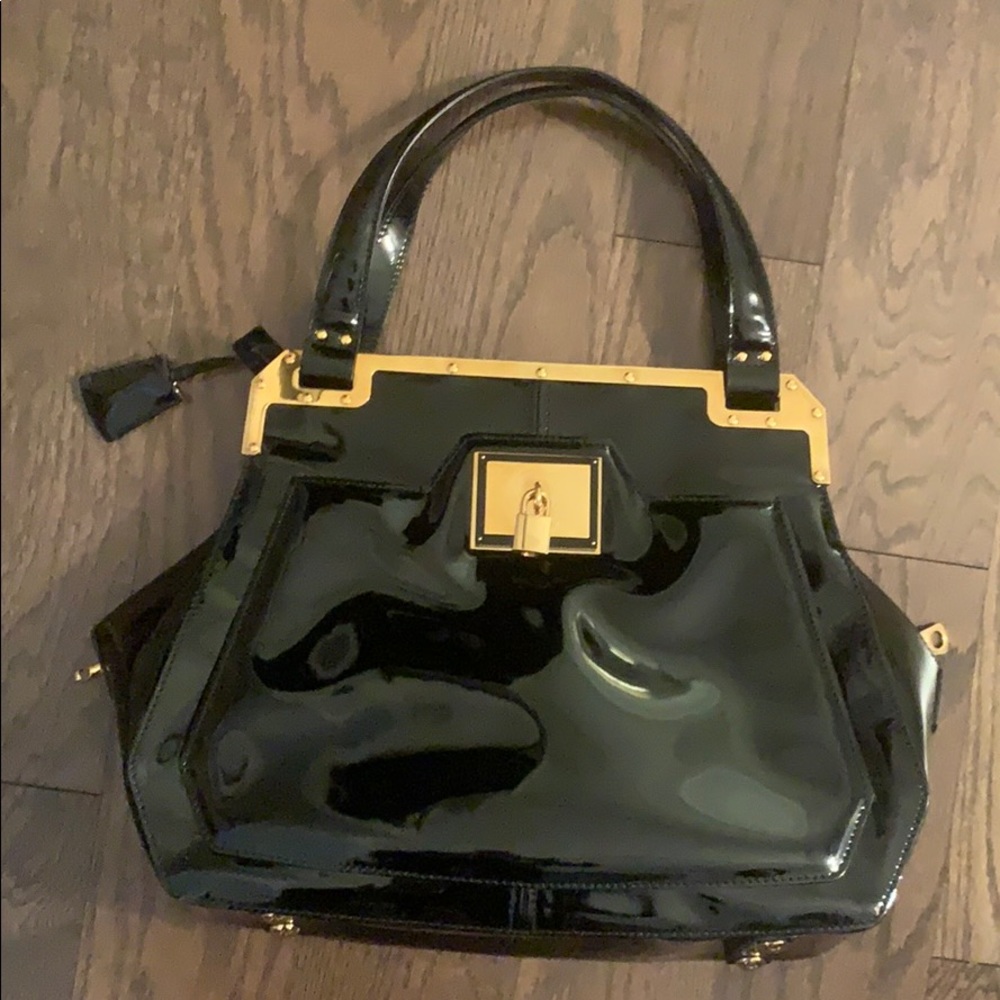 Original Alexander McQueen Black patent large Tote